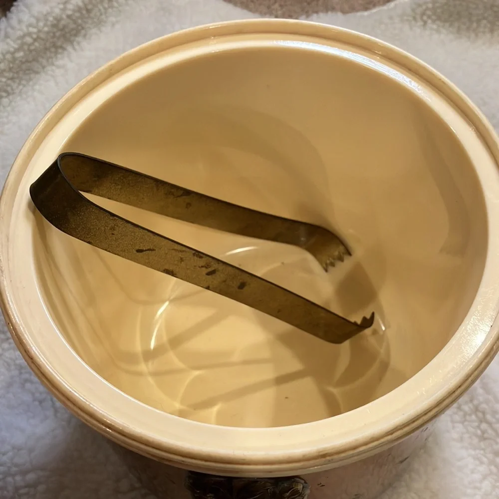 Vintage Ice bucket Lion Copper Color MCM mid century Coppercraft Guild 3Pc Set